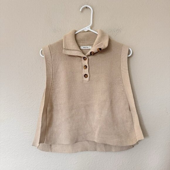 Womens Medium Cotton Acrylic Nylon Blend Mod Res Sweater Vest Buttons - Picture 1 of 7